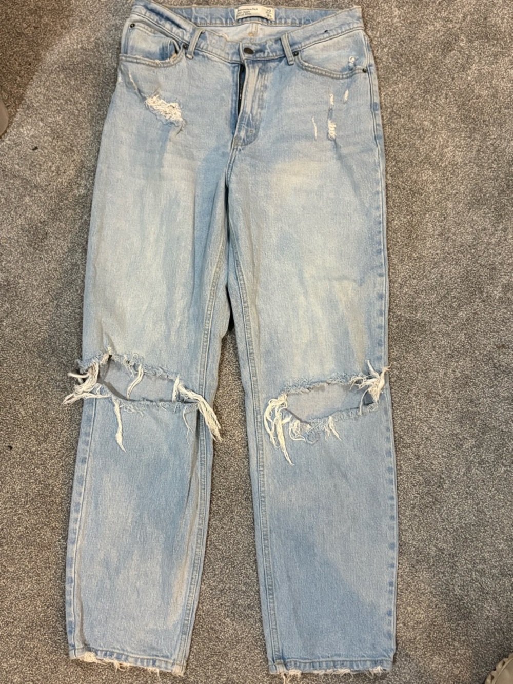 Abercrombie & Fitch Light Blue High Rise Dad Jeans- 8R - Picture 2 of 5